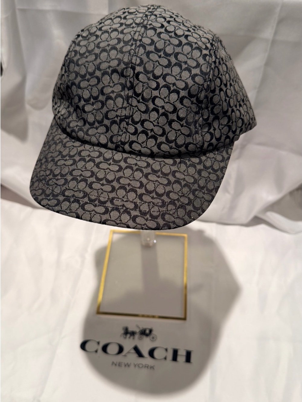 Y2K Coach Mini Signature Baseball Hat (charcoal/black)- Size M/L- NWOT